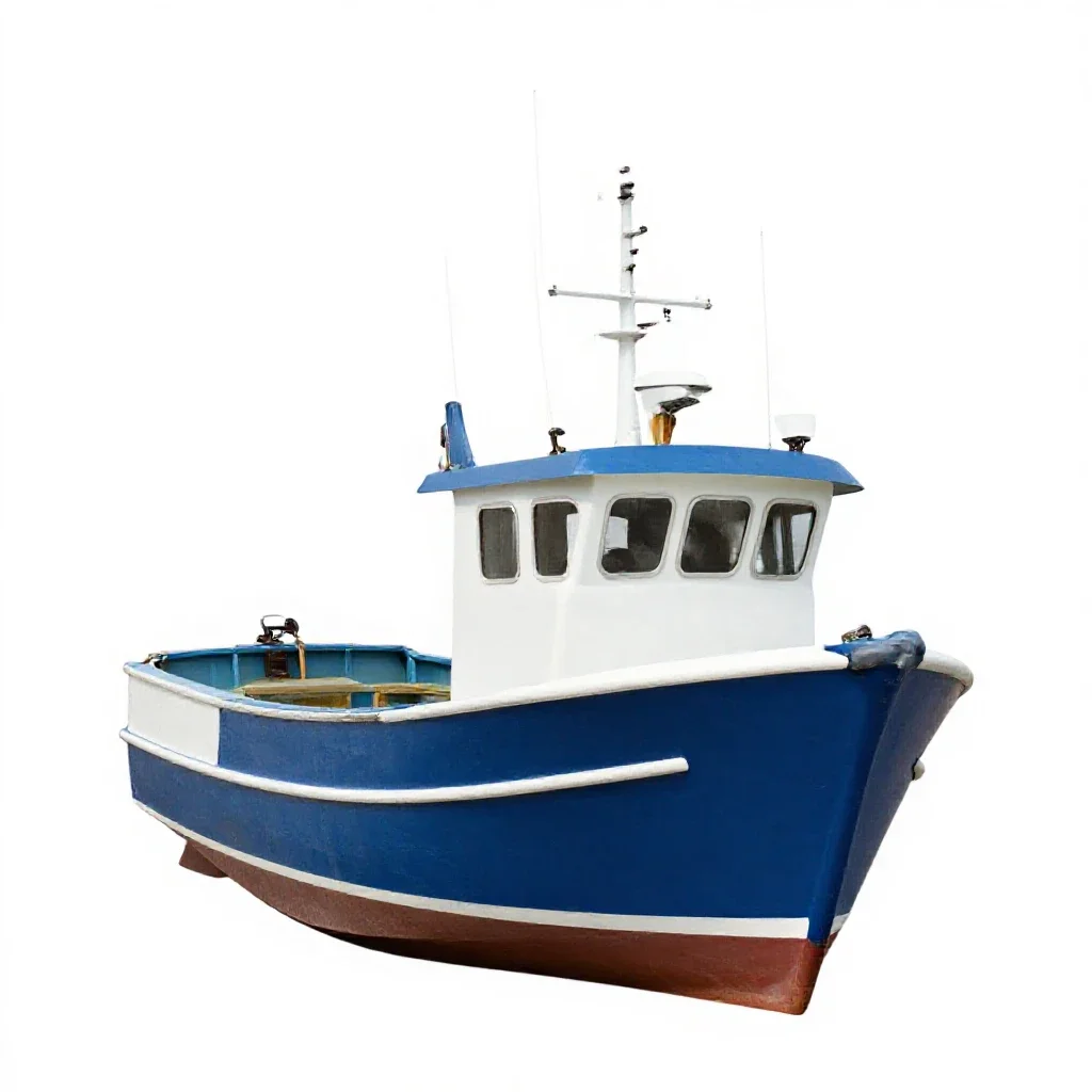 Fishing trawler isolated on a white background