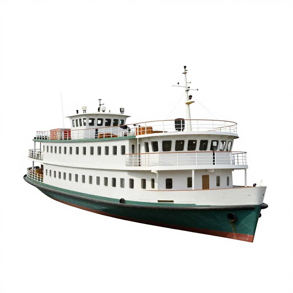 Paddle steamer isolated on a white background