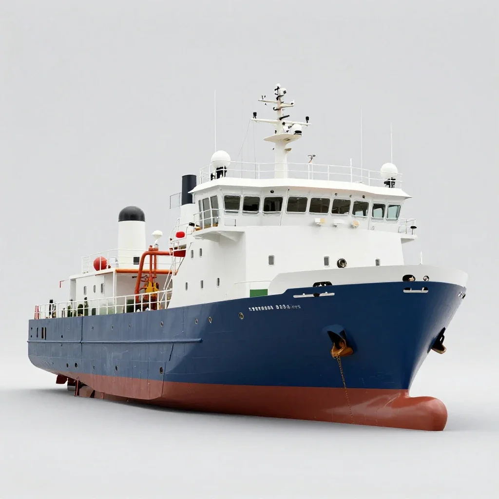 Research vessel isolated on a white background