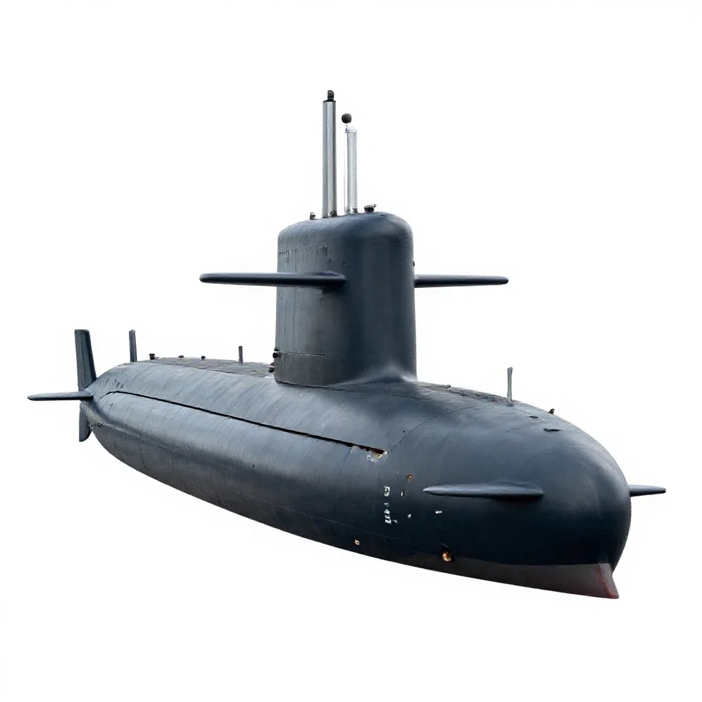 Submarine isolated on a white background