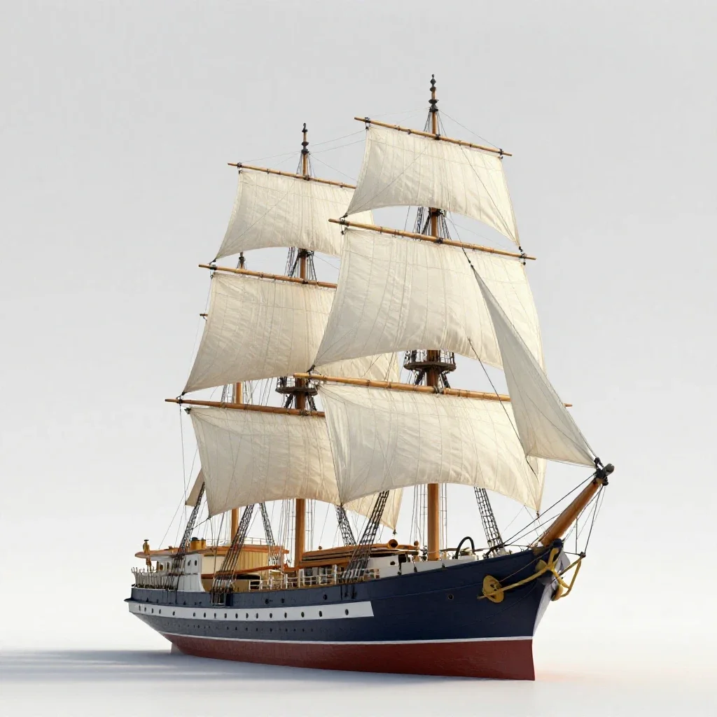 Tall ship isolated on a white background