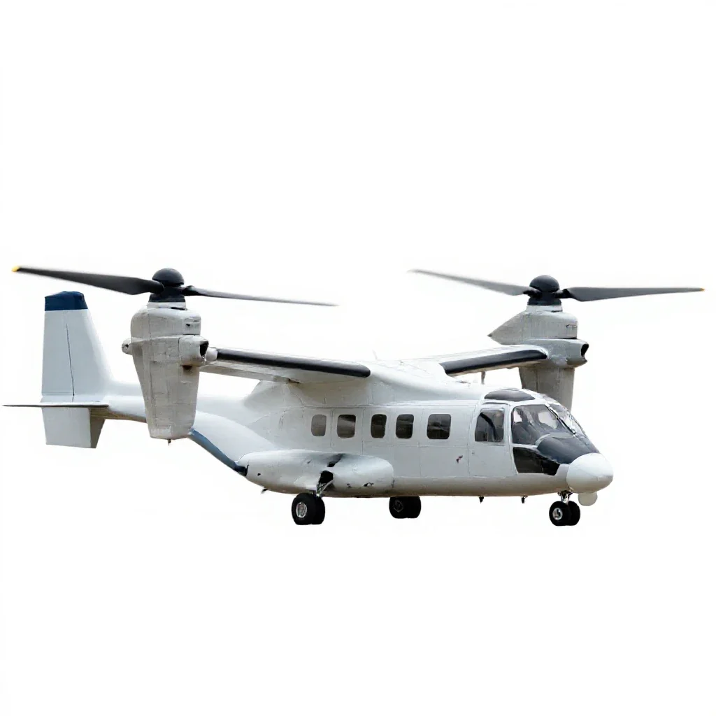 Tiltrotor aircraft isolated on a white background