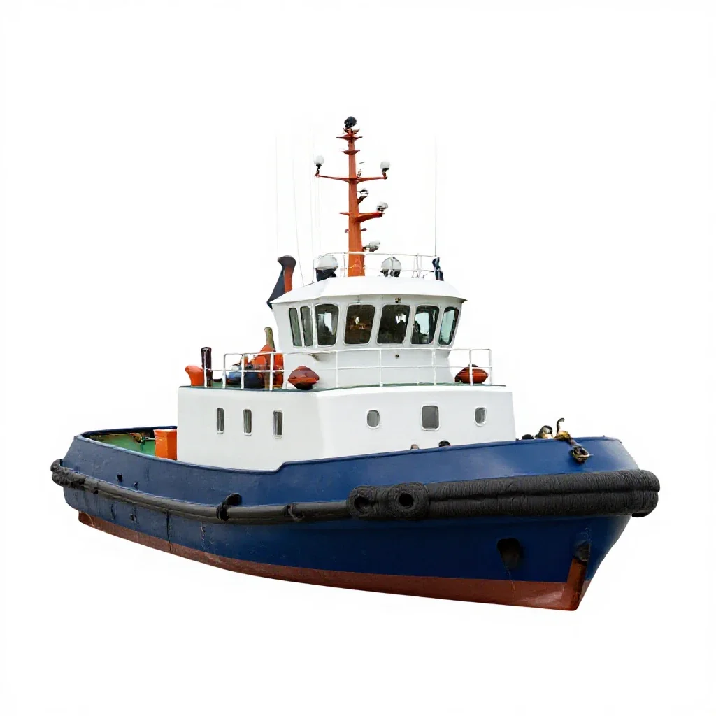 Tugboat isolated on a white background
