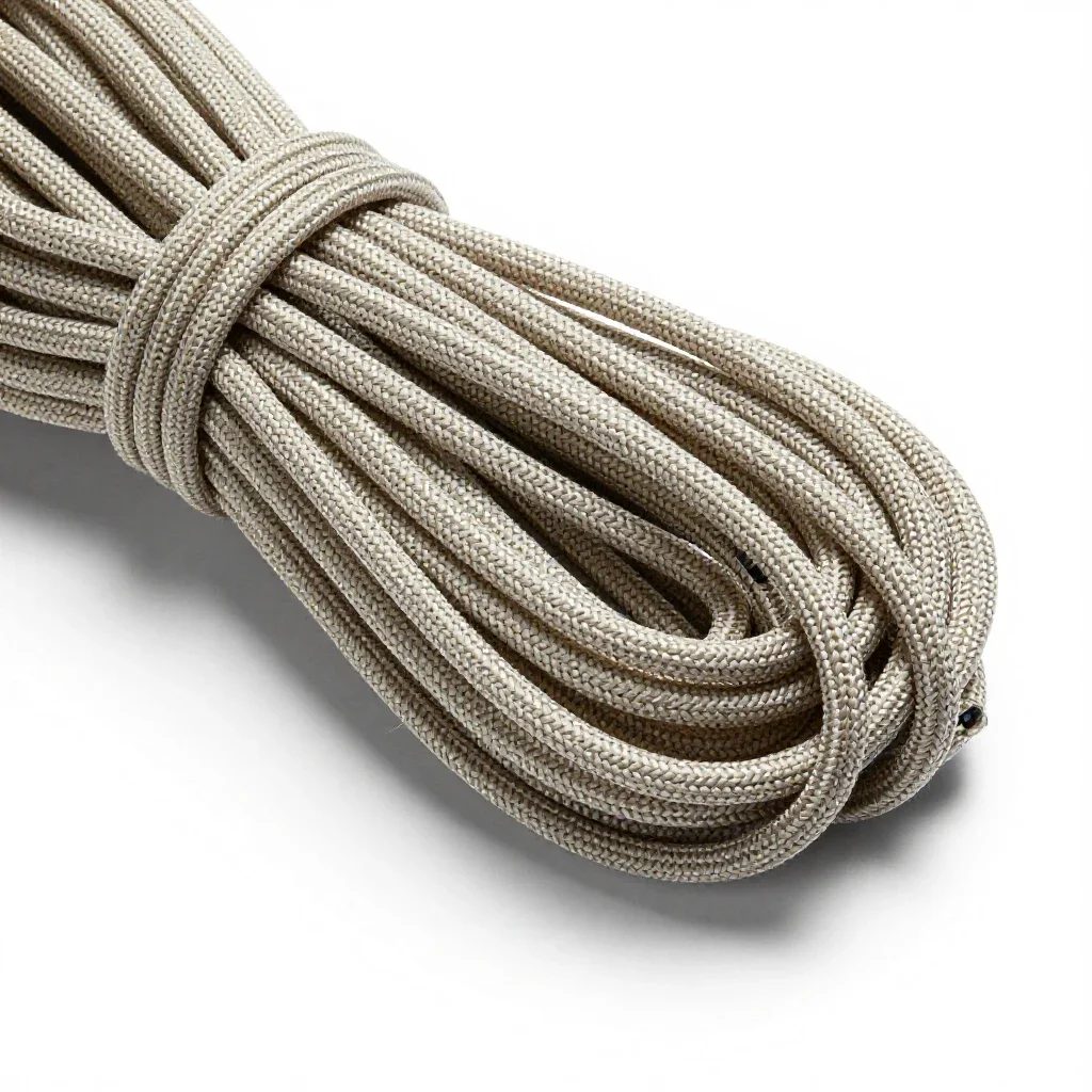 Climbing rope coil isolated on a white background