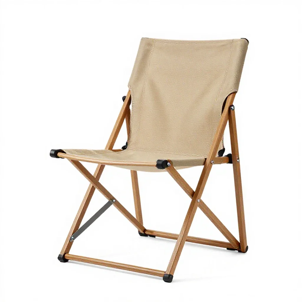 Folding camp chair isolated on a white background