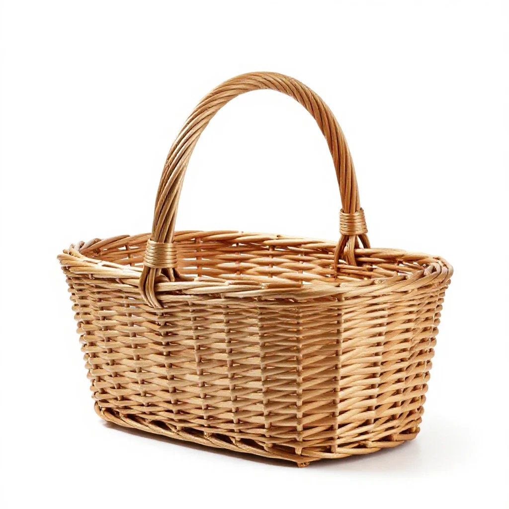 Picnic basket isolated on a white background