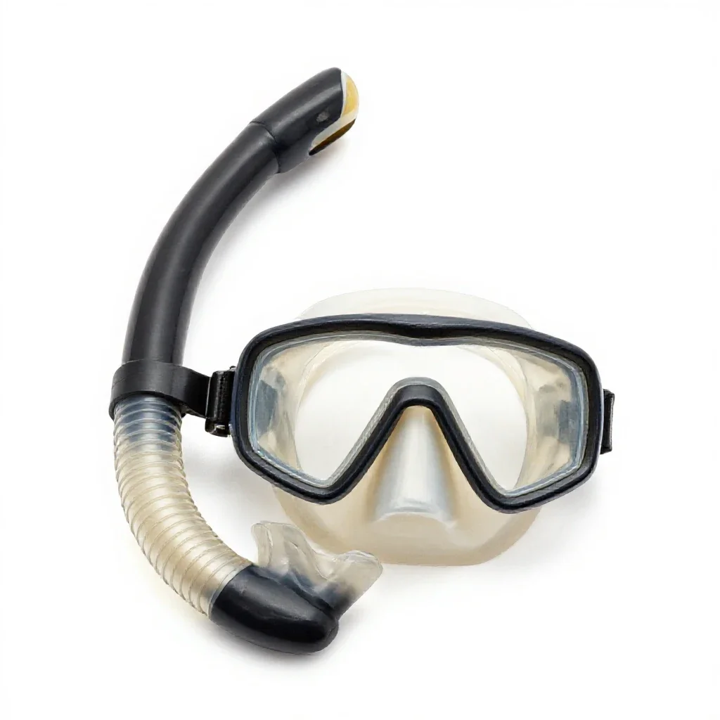 Snorkel and mask isolated on a white background