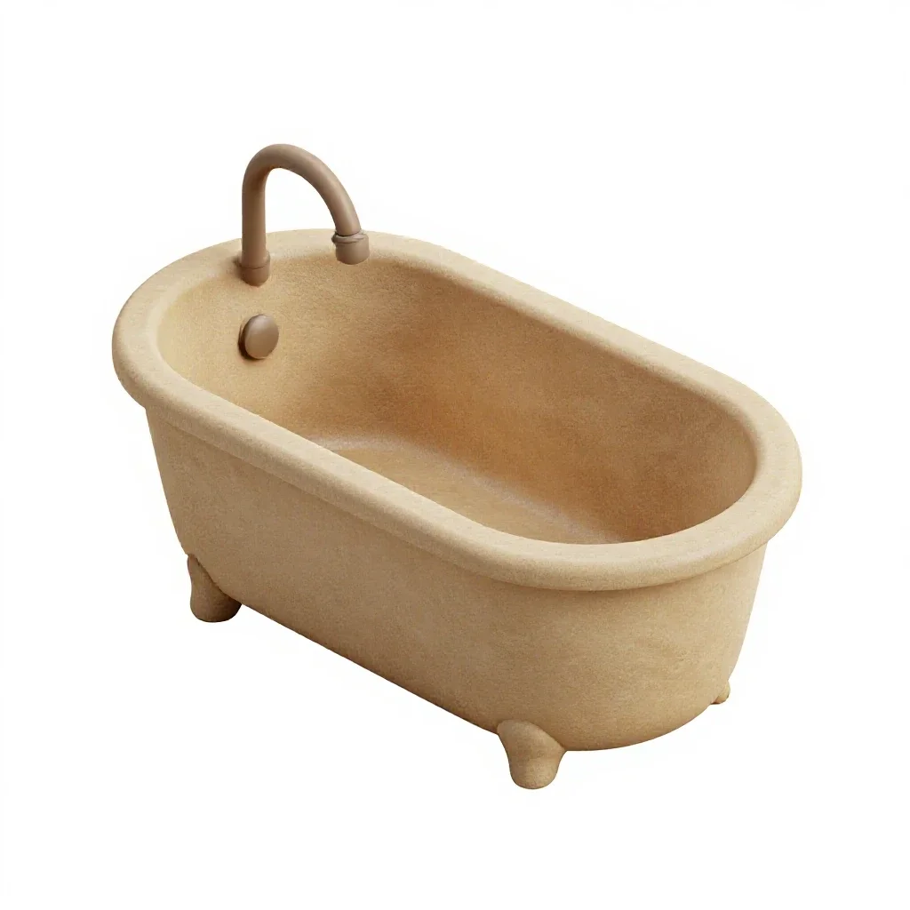 Bathing tub with a hose isolated on a white background