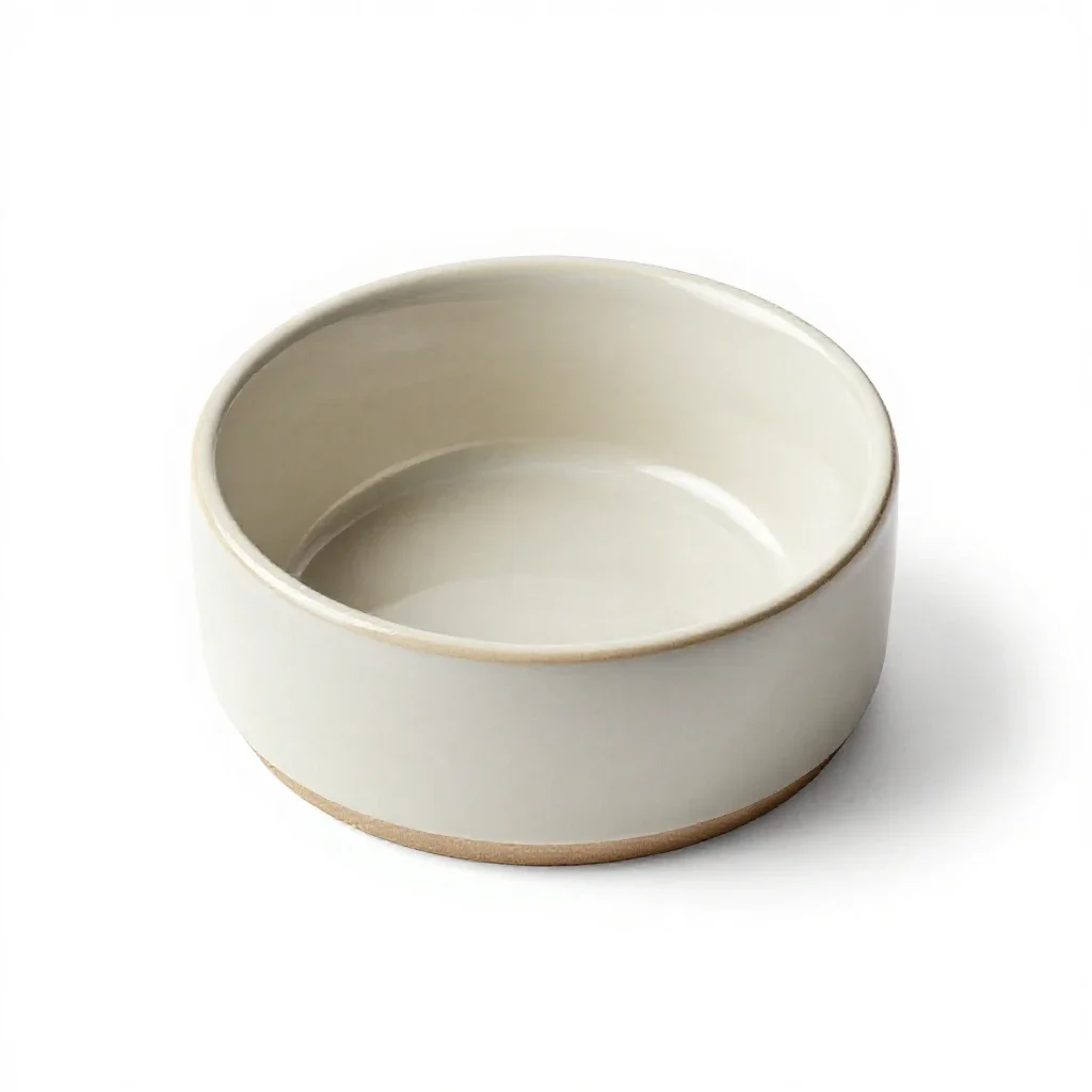 Ceramic dog bowl isolated on a white background