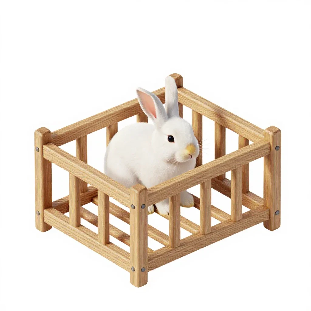 Hay rack for rabbits isolated on a white background