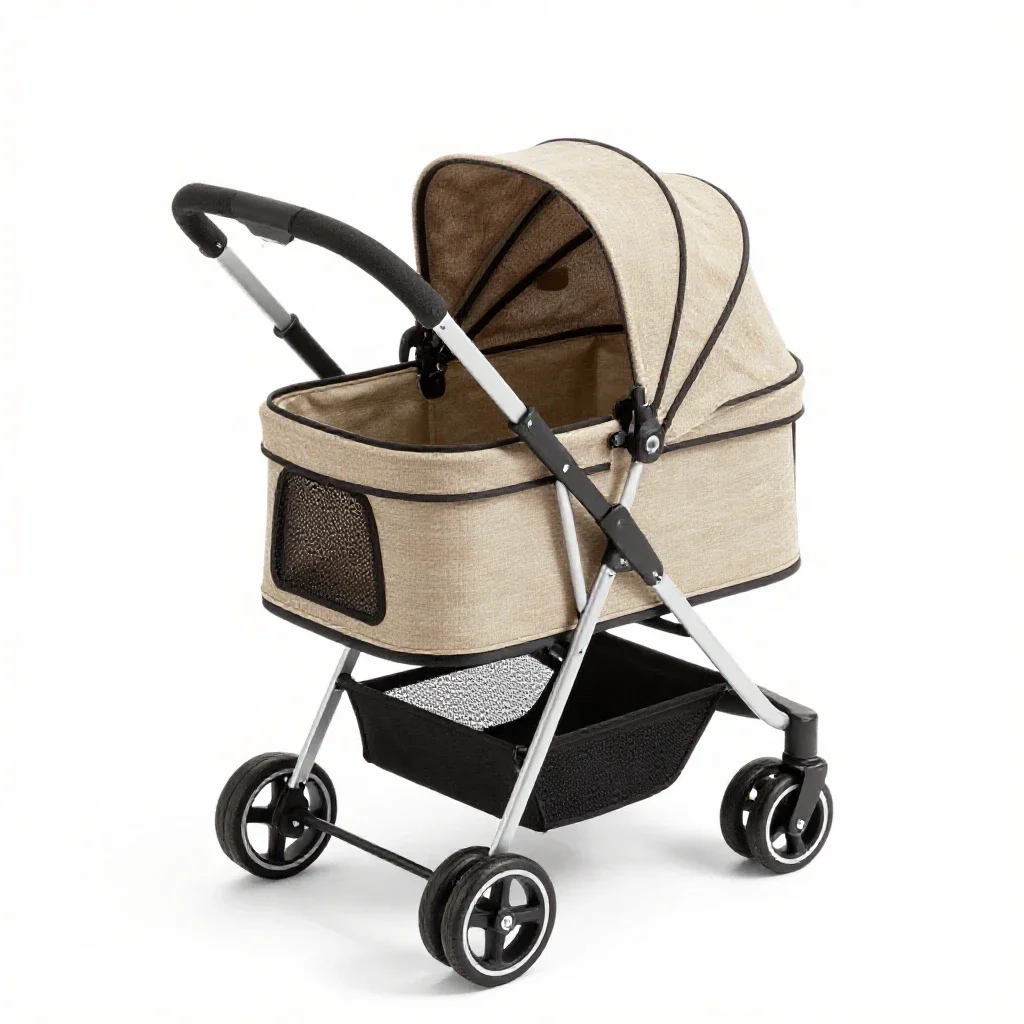 Pet stroller isolated on a white background