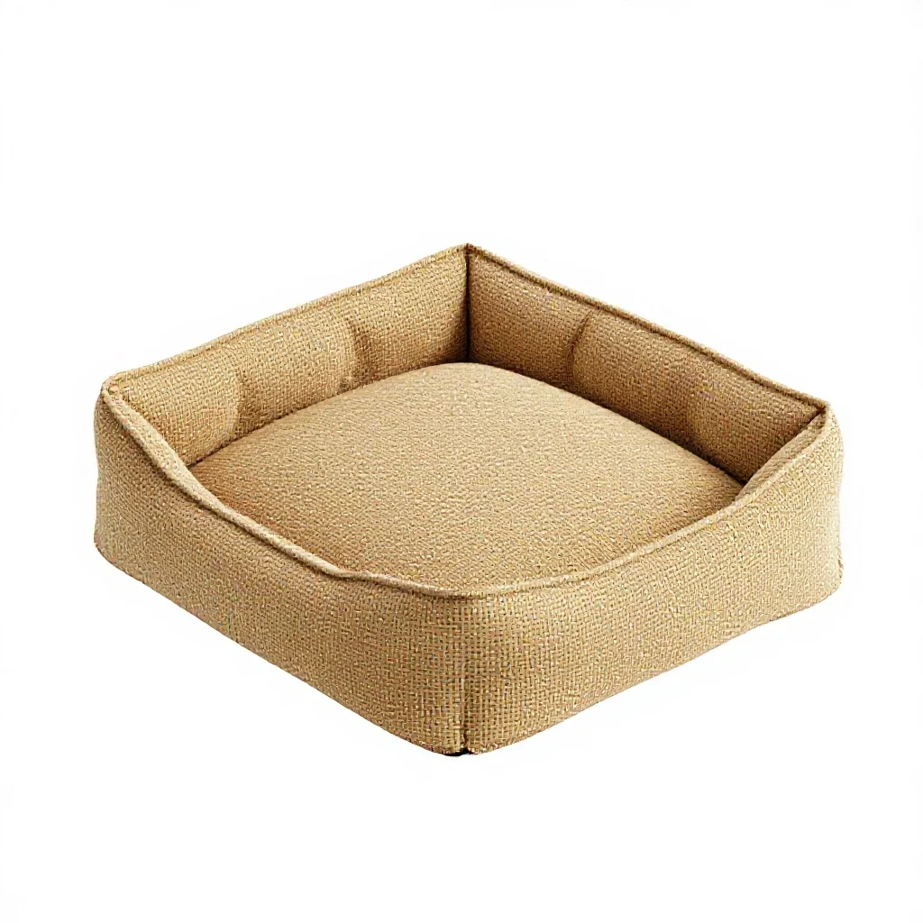 Woven dog bed isolated on a white background
