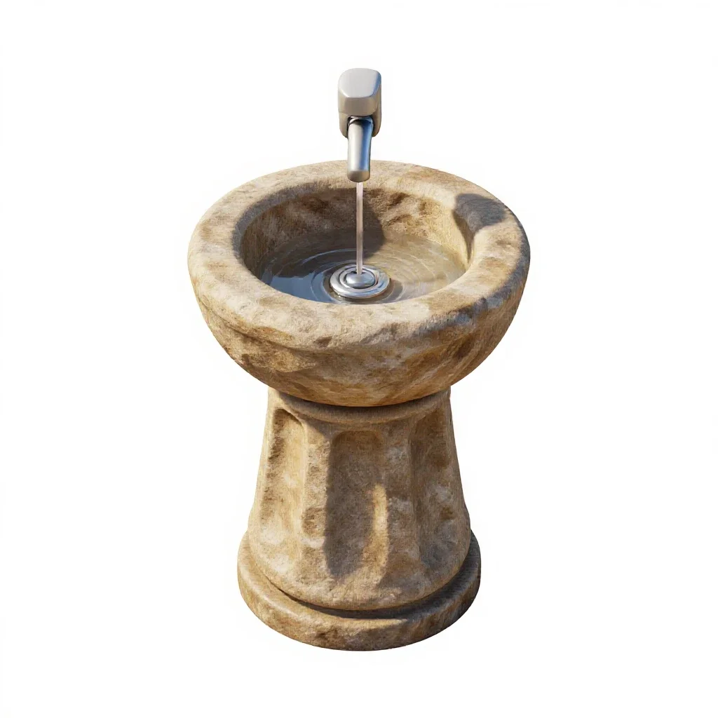 Automatic water fountain isolated on a white background