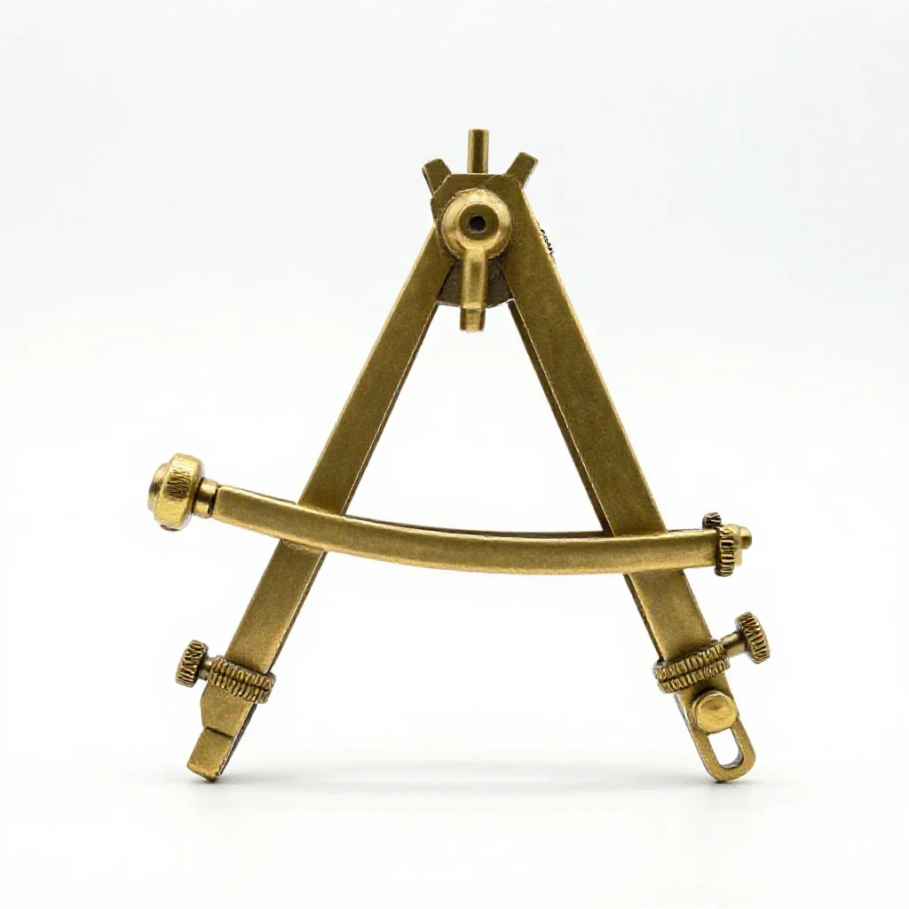 Brass sextant isolated on a white background