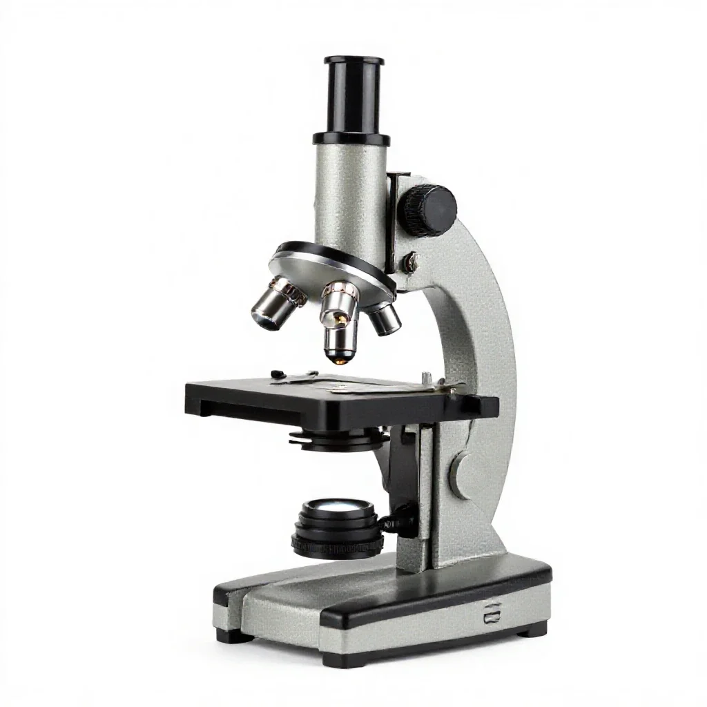 Compound microscope isolated on a white background