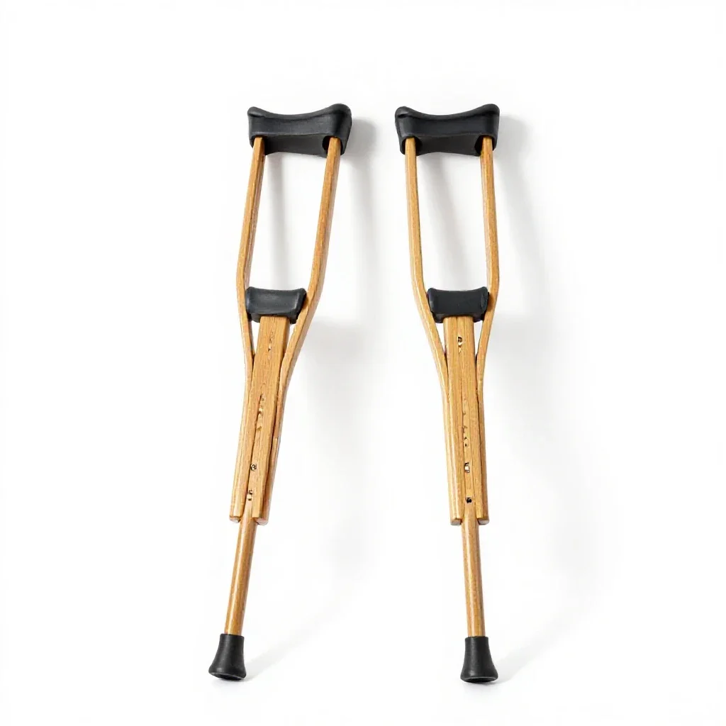 Pair of forearm crutches isolated on a white background