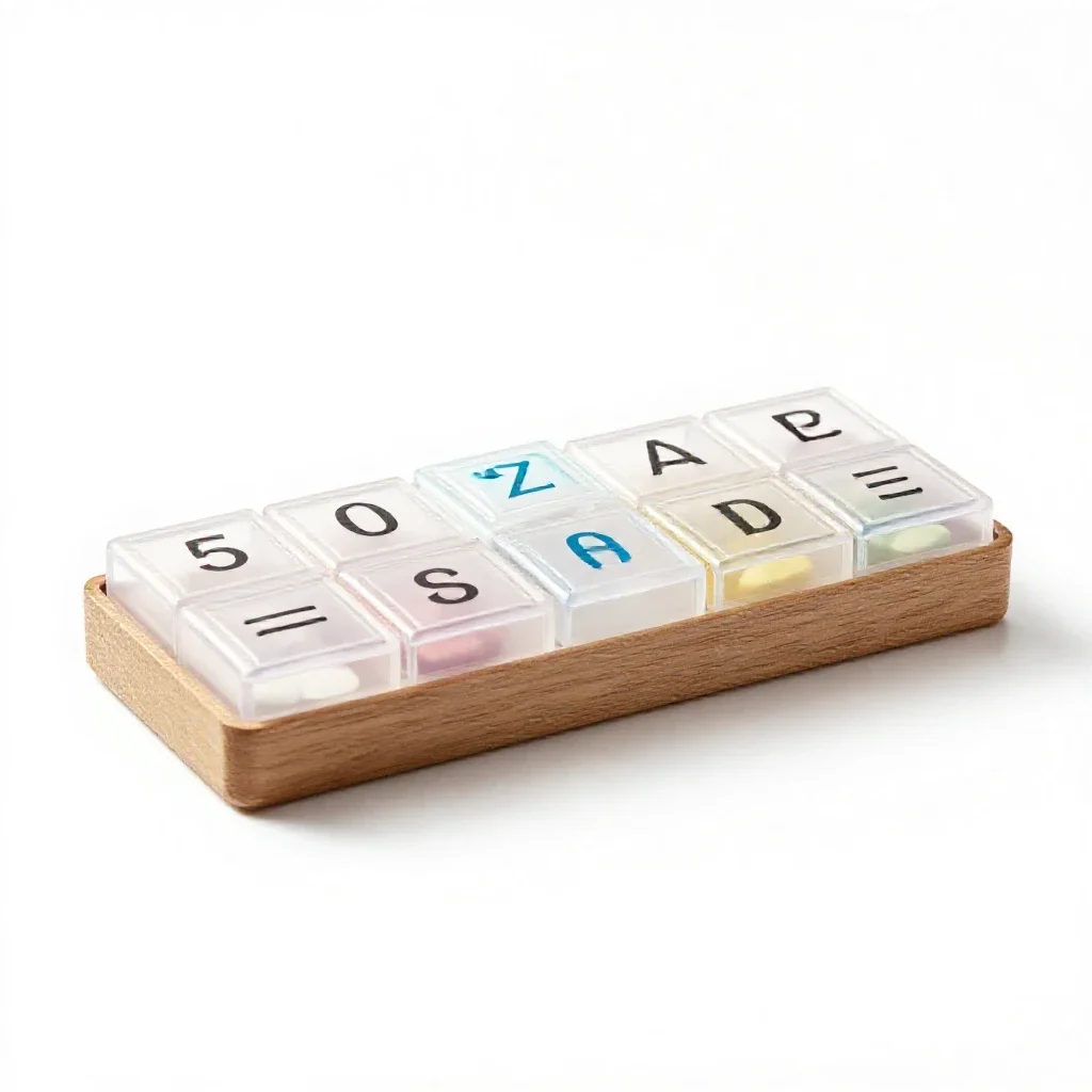 Pill organiser isolated on a white background