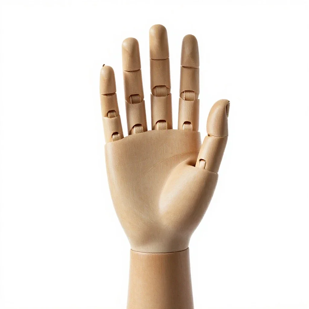 Prosthetic hand isolated on a white background