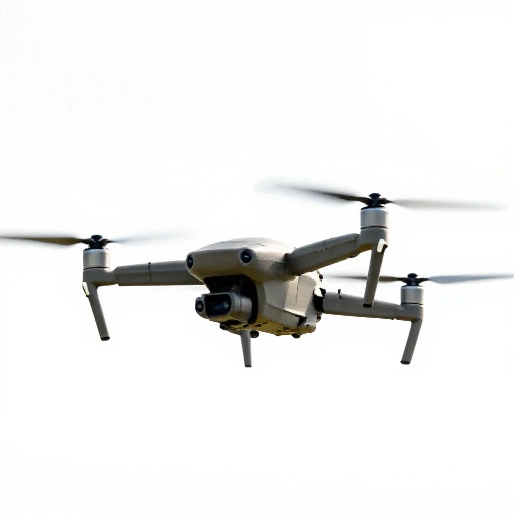 Hovering recon drone isolated on a white background