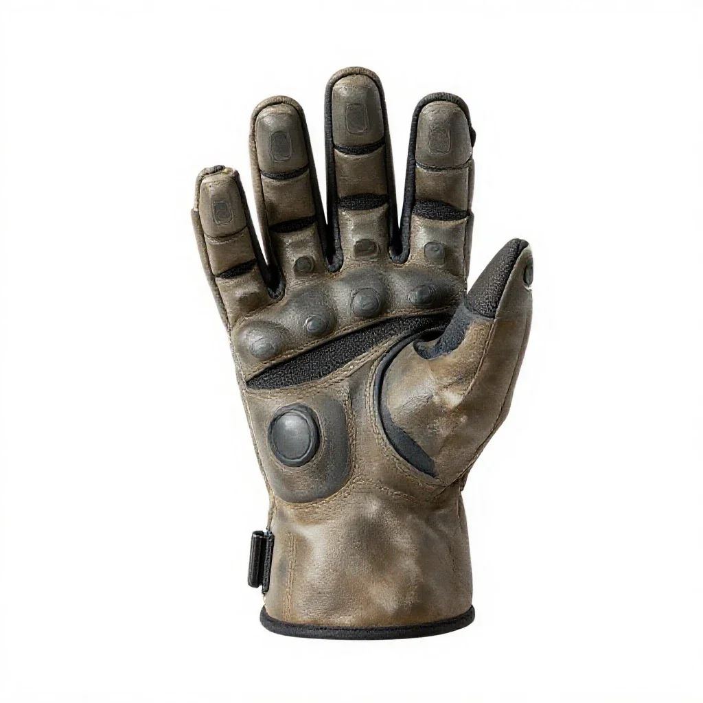 Powered exosuit gauntlet isolated on a white background