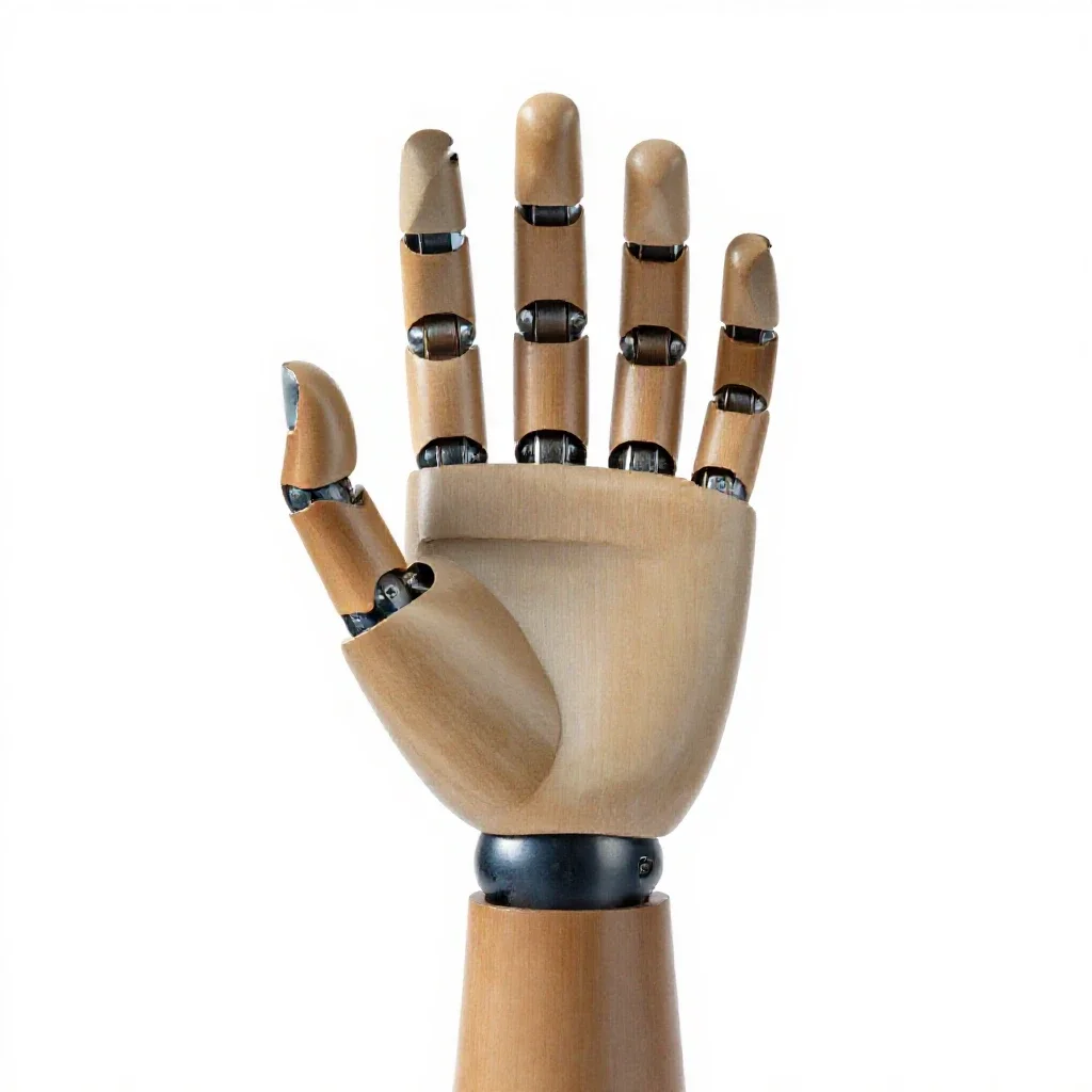 Robotic hand isolated on a white background