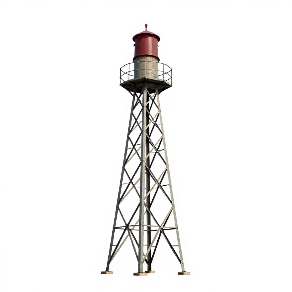 Signal beacon pylon isolated on a white background