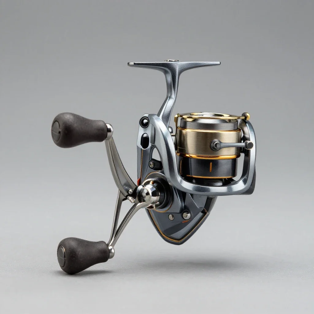 Fishing reel isolated on a white background