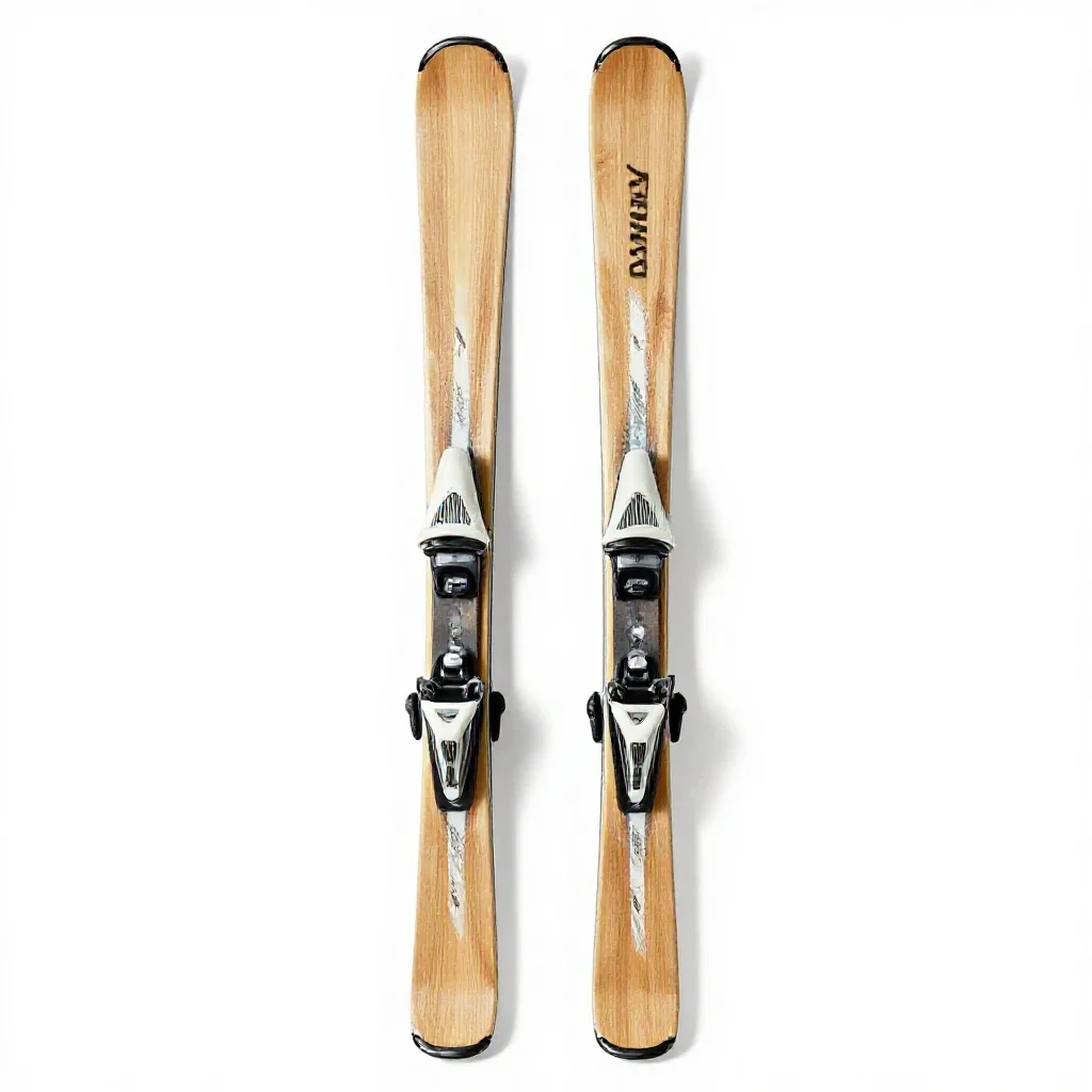 Pair of skis with poles isolated on a white background