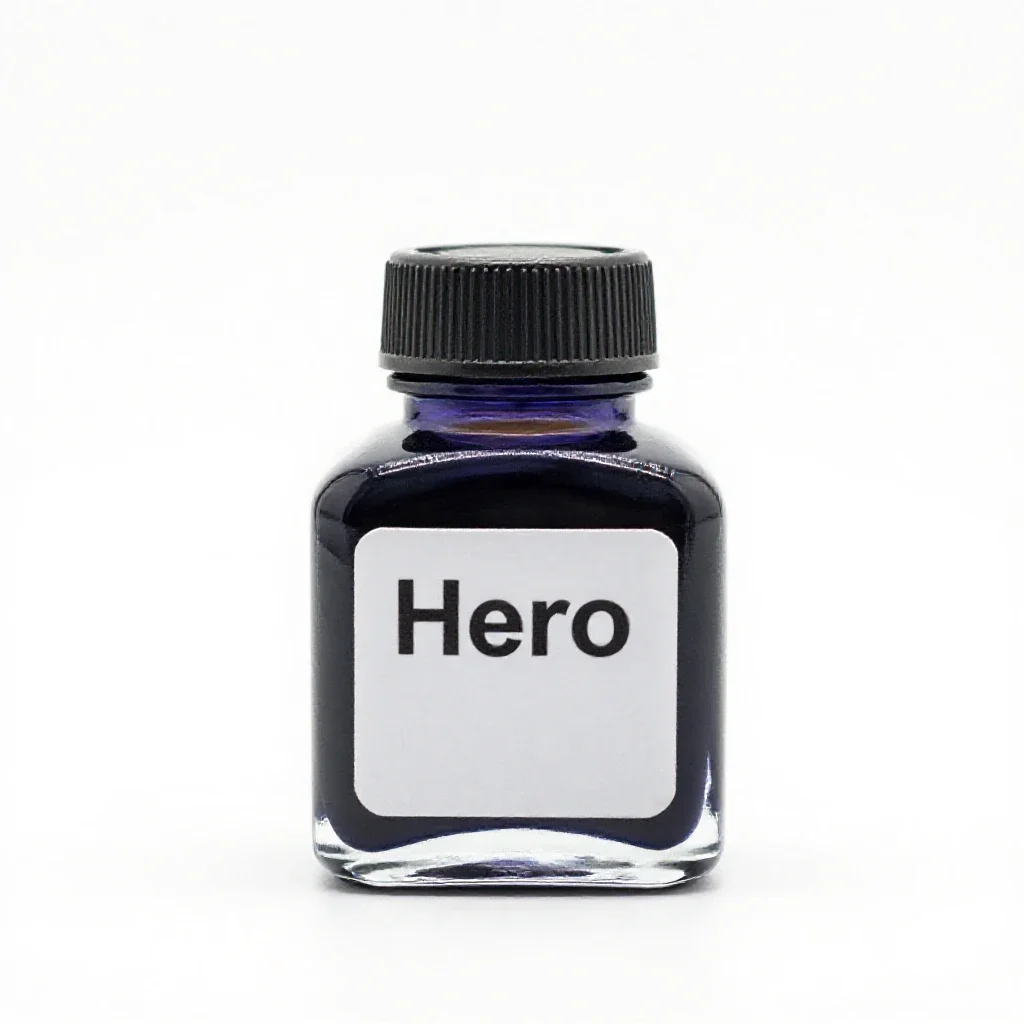 Bottle of india ink isolated on a white background