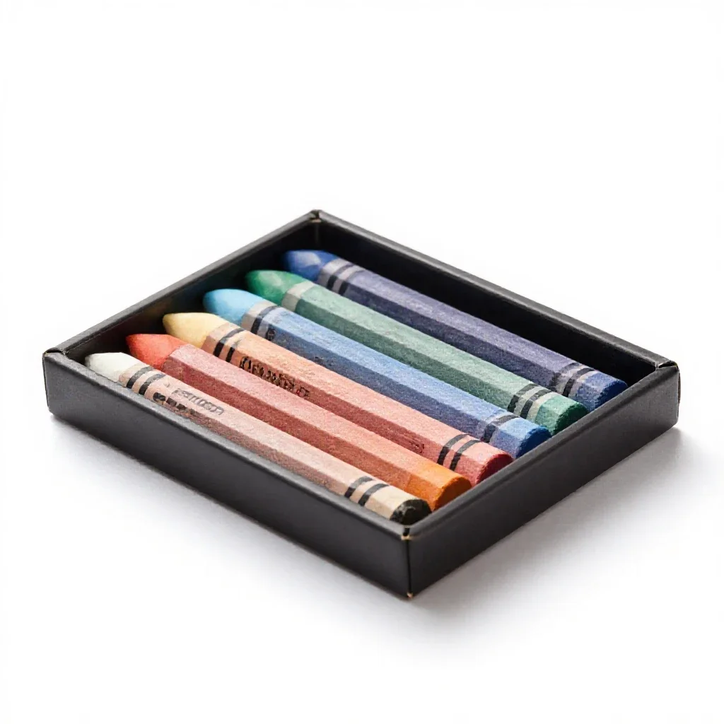 Box of pastels isolated on a white background