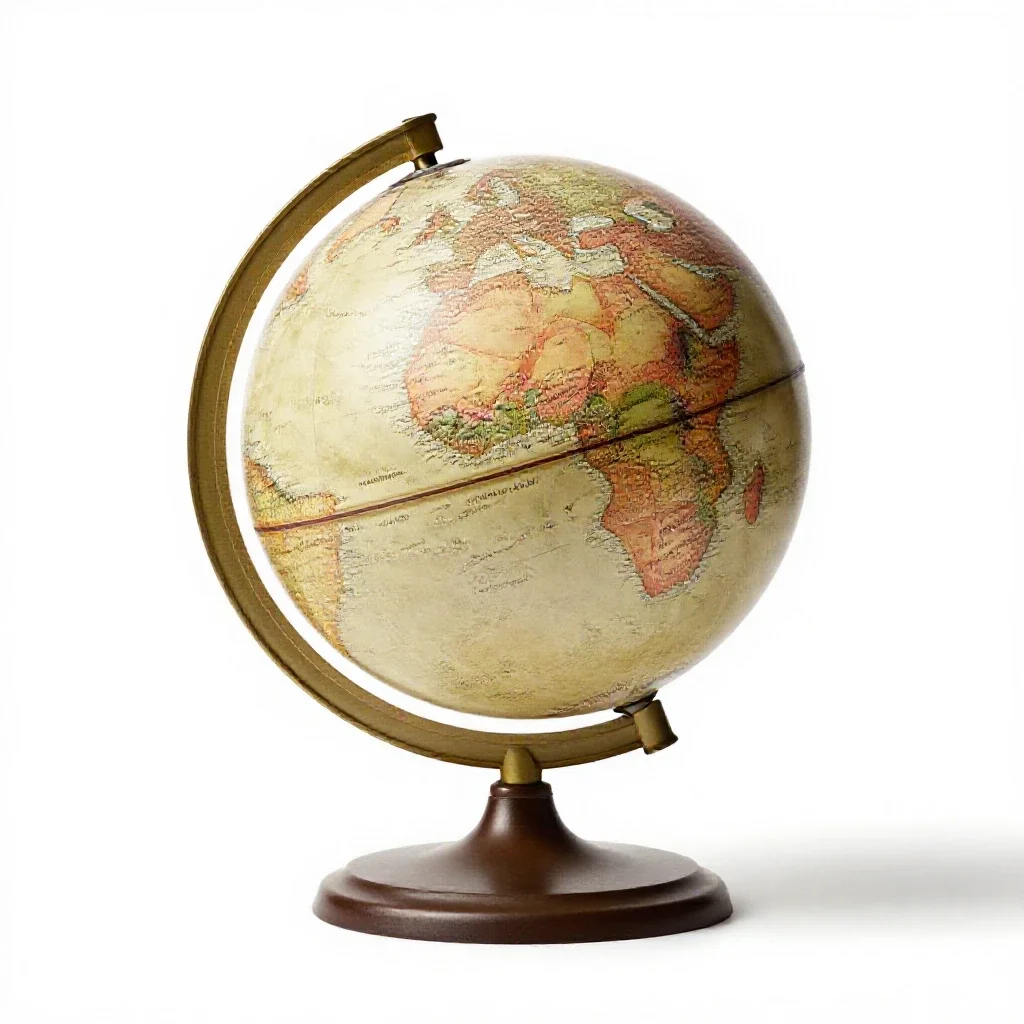 Globe on a stand isolated on a white background