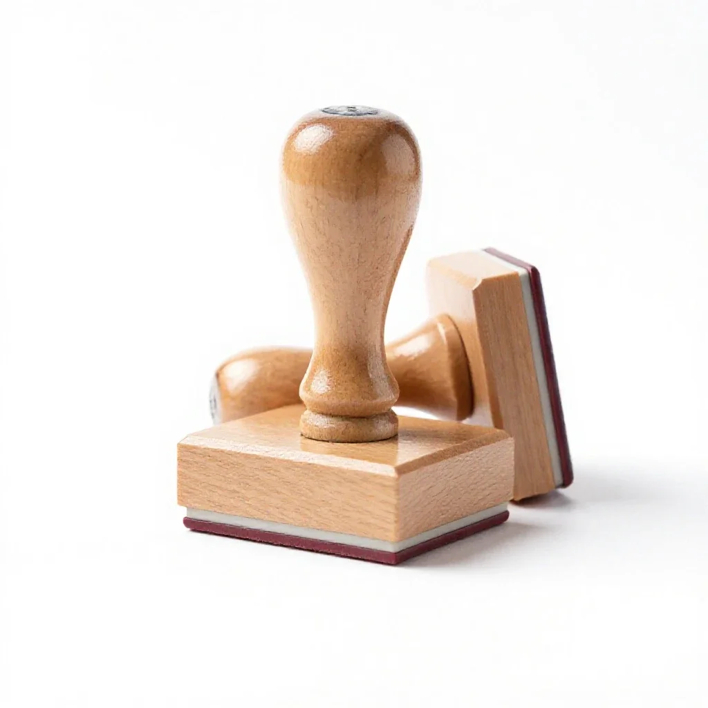 Rubber stamp set isolated on a white background