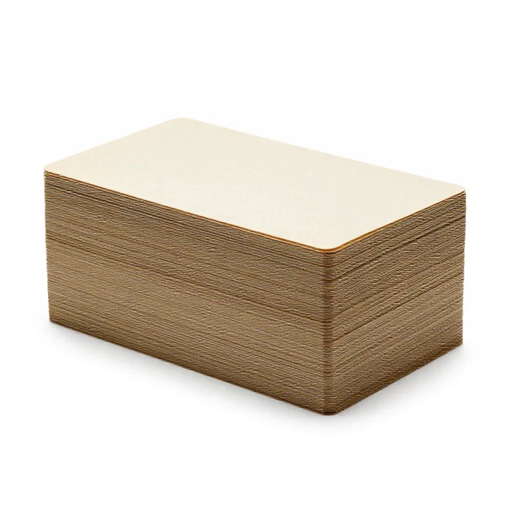 Stack of index cards isolated on a white background