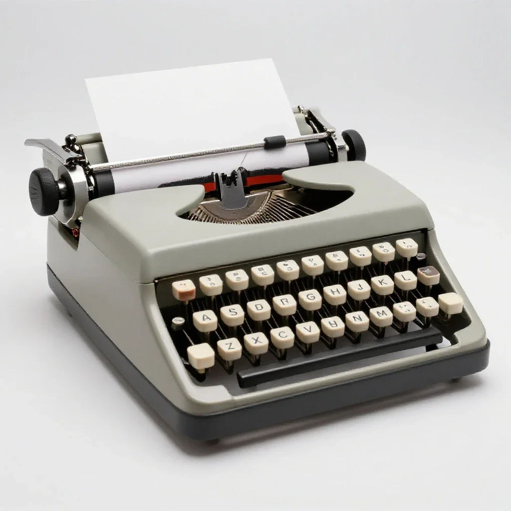 Typewriter isolated on a white background