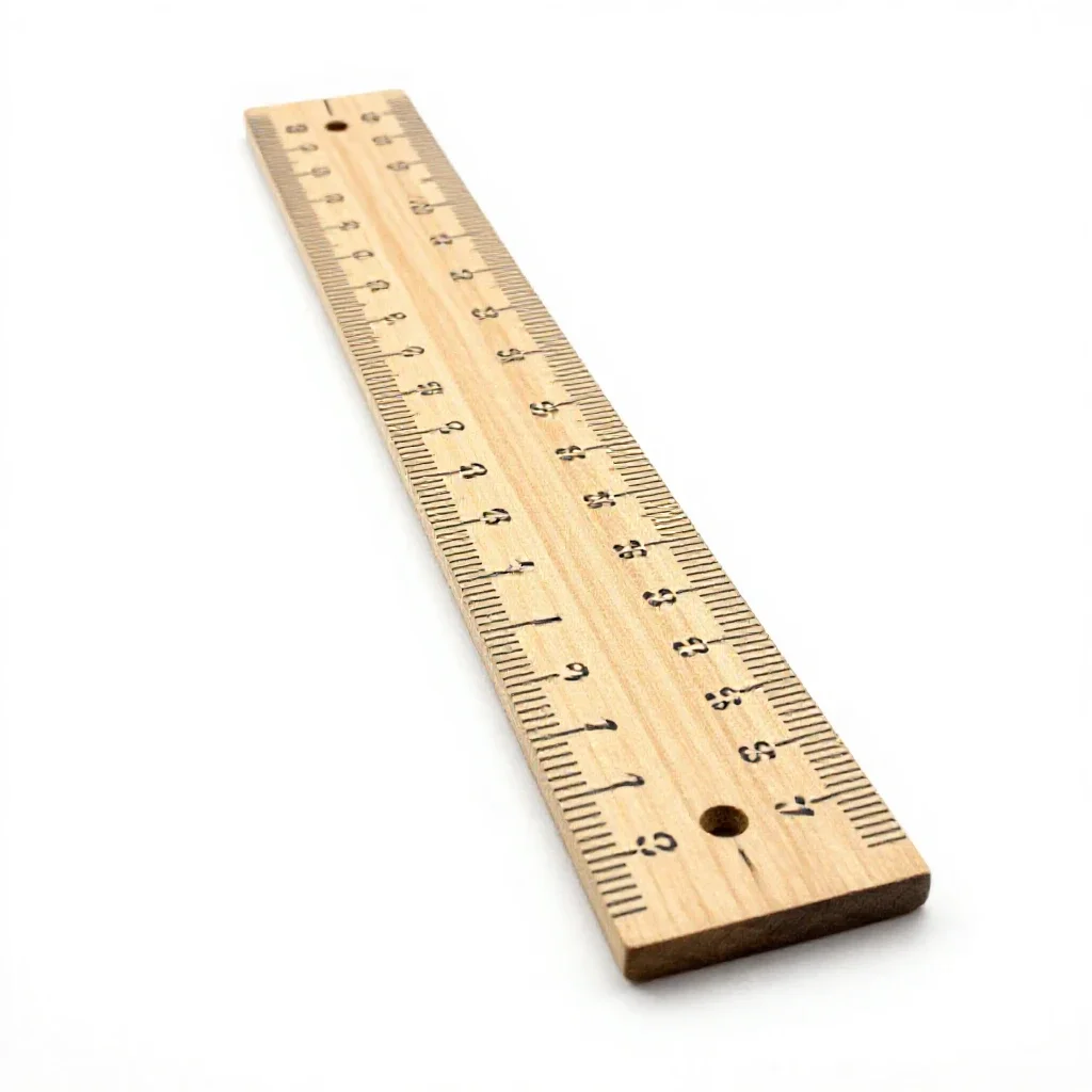 Wooden ruler isolated on a white background