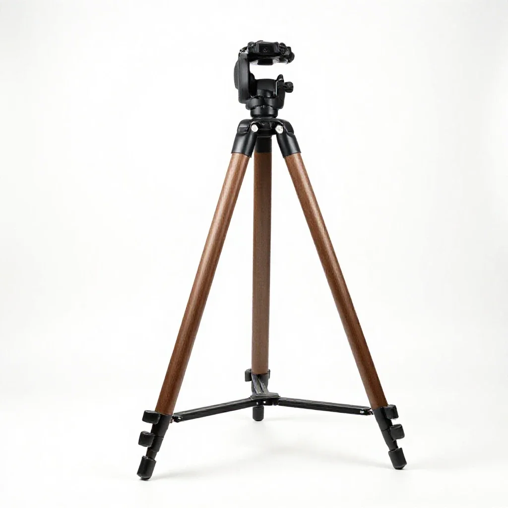 Camera tripod isolated on a white background