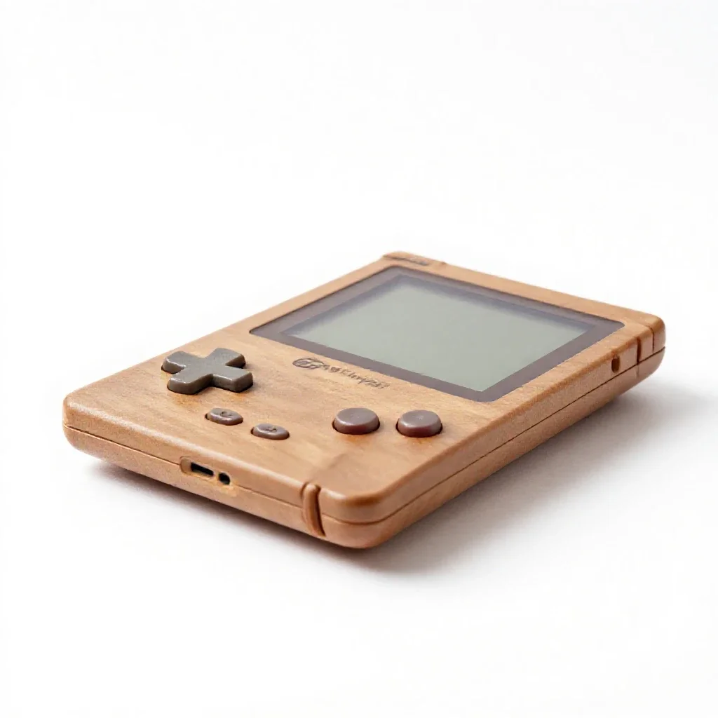 Handheld game console isolated on a white background
