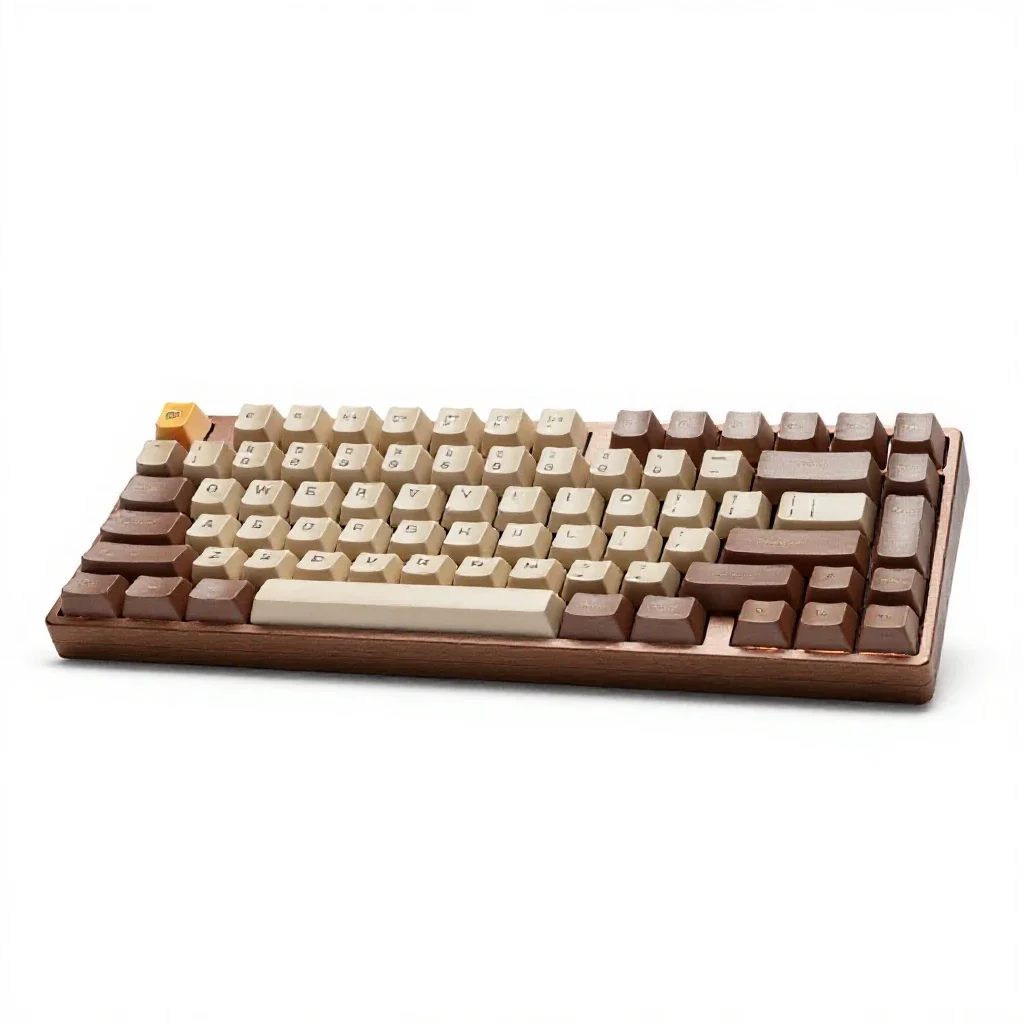 Mechanical keyboard isolated on a white background