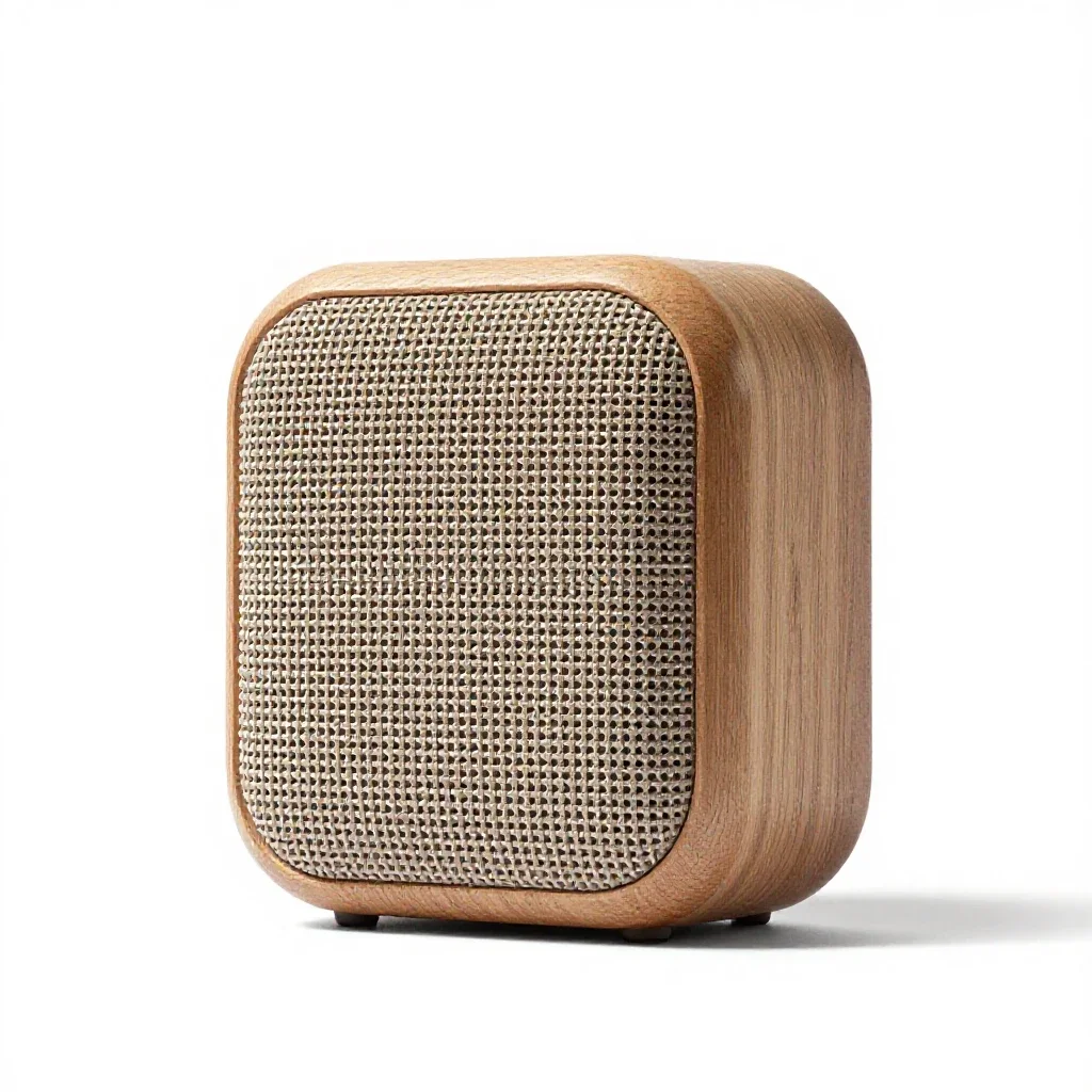 Portable bluetooth speaker isolated on a white background