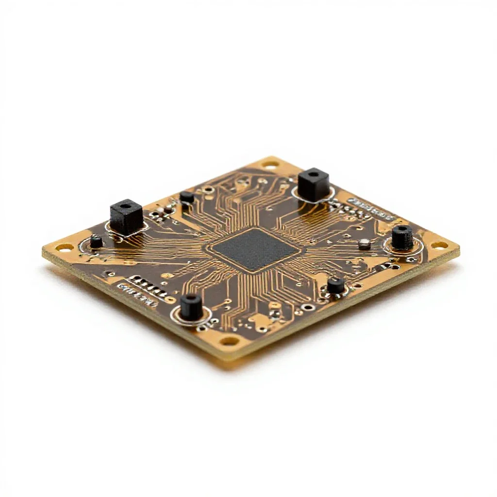 Soldered circuit board isolated on a white background