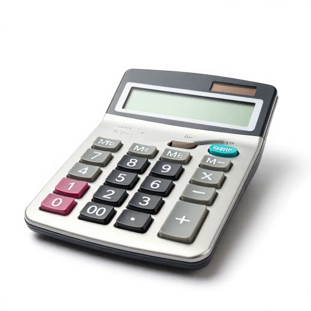 Electronic calculator isolated on a white background