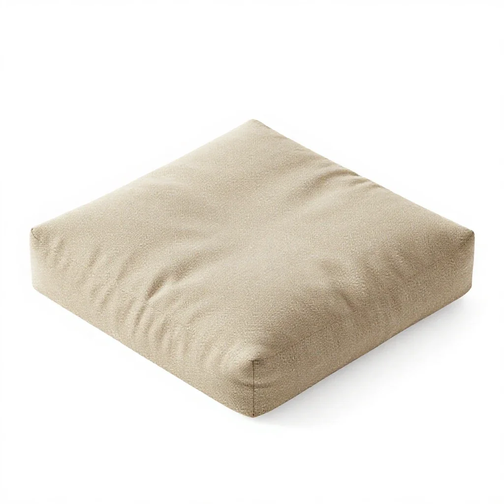 Boucle floor cushion isolated on a white background