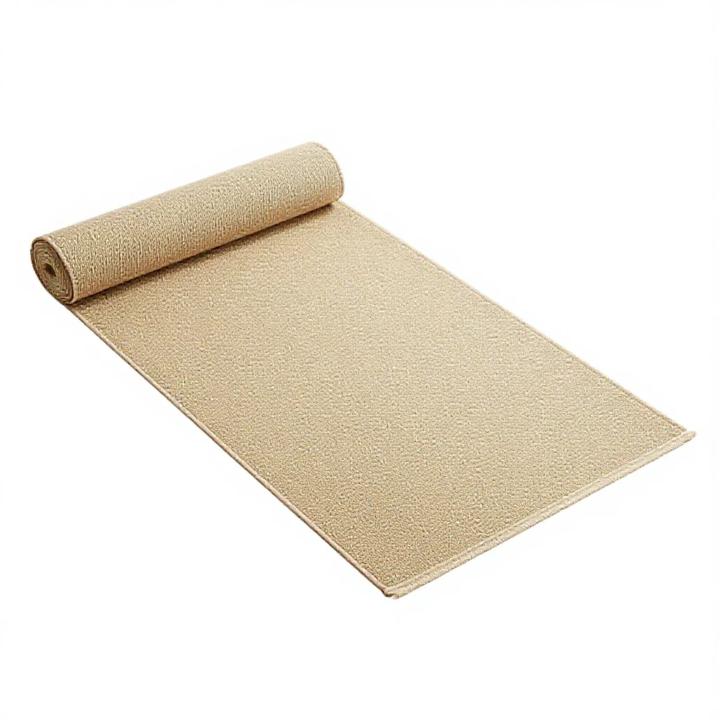 Hand-knotted wool rug rolled up isolated on a white background