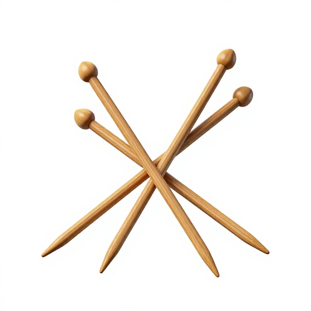 Knitting needle set isolated on a white background