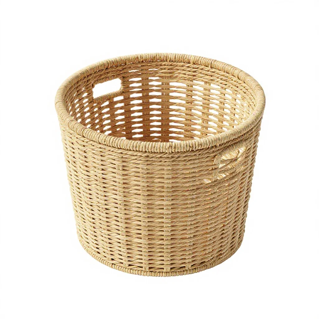 Laundry basket in seagrass isolated on a white background