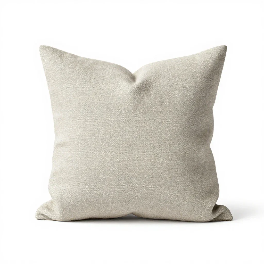 Linen cushion with a knife edge isolated on a white background
