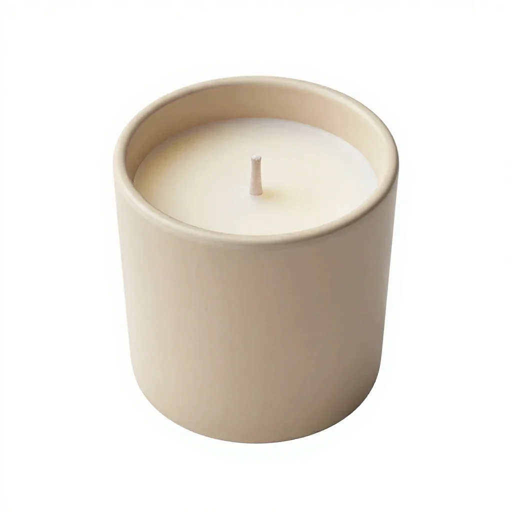 Scented candle in a vessel isolated on a white background