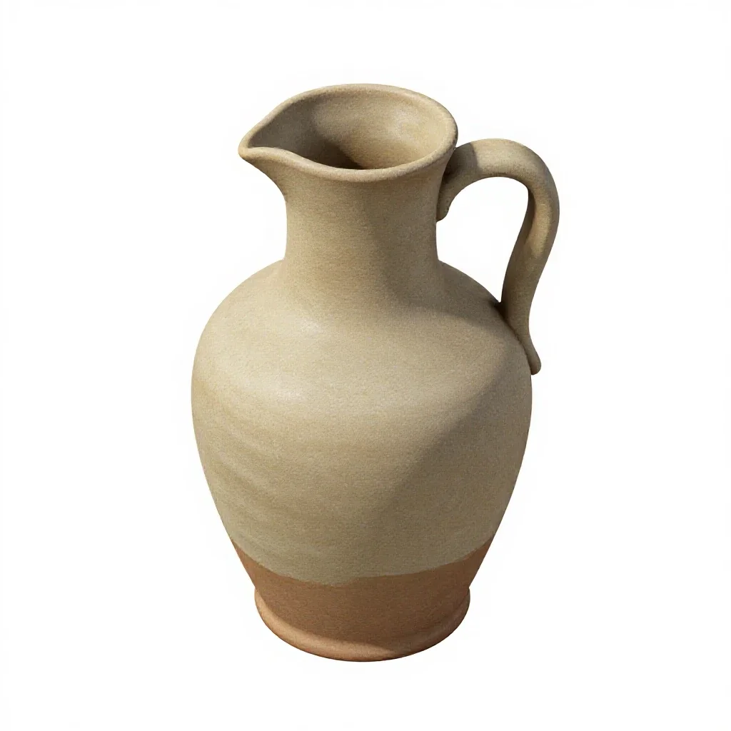 Stoneware jug isolated on a white background