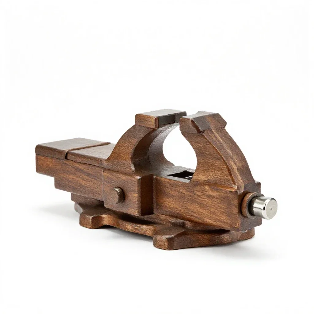 Benchtop vise isolated on a white background
