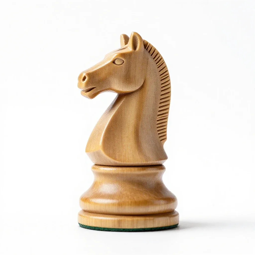 Chess knight piece isolated on a white background